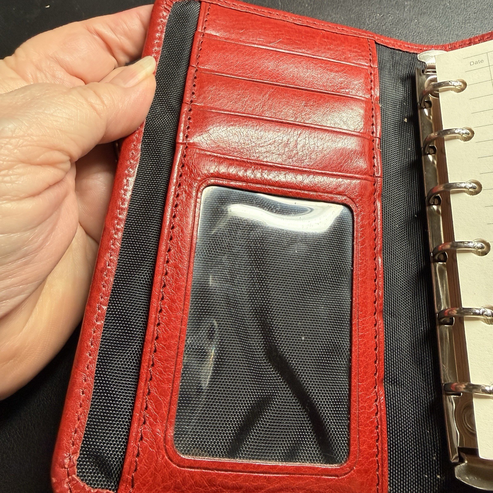 Vintage BRIGHTON Personal Organizer Planner Ravishing Red Leather 6 5/8”x 4 1/4″