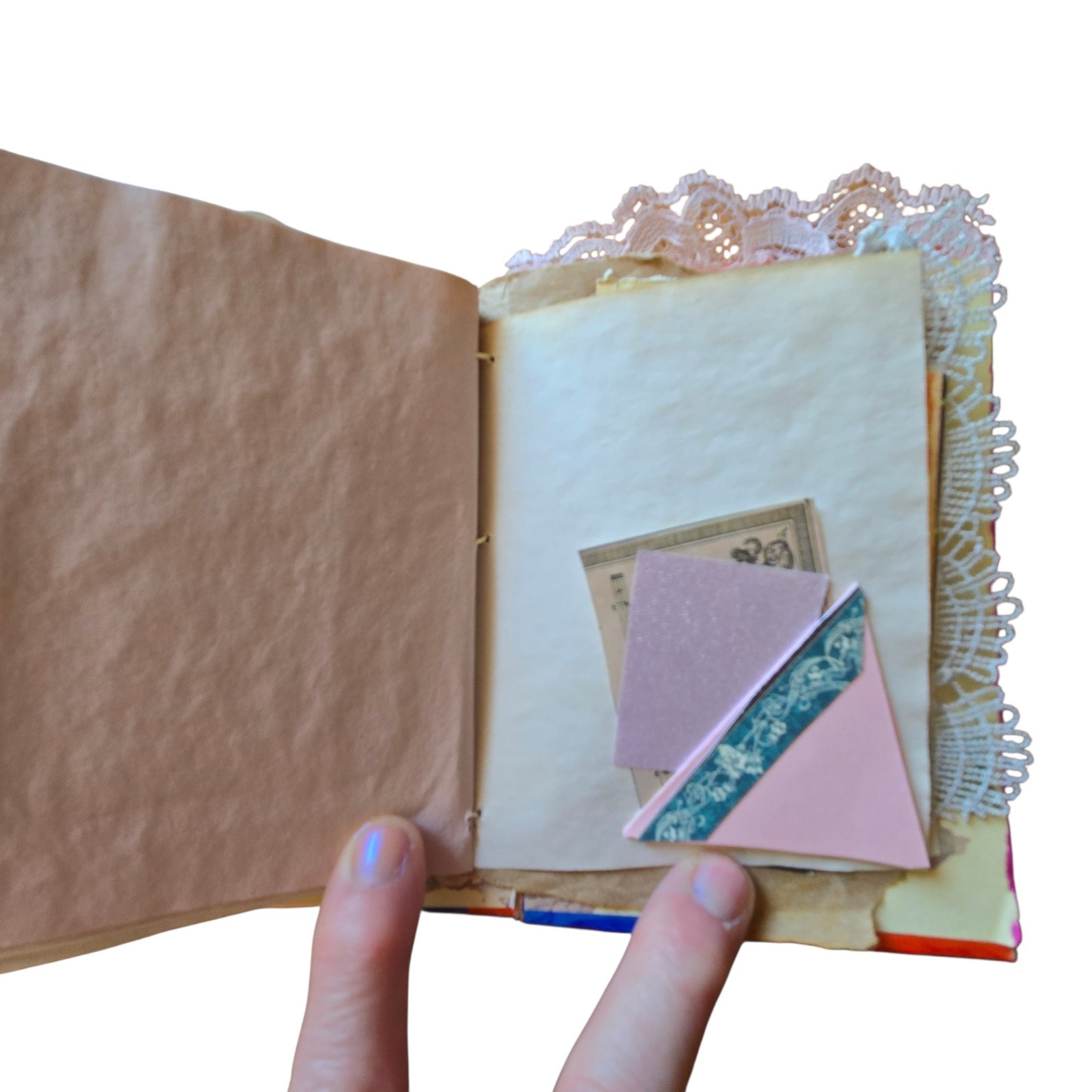 Handmade Chunky Junk Journal Use for Writing Art Photos Floral Embellishments