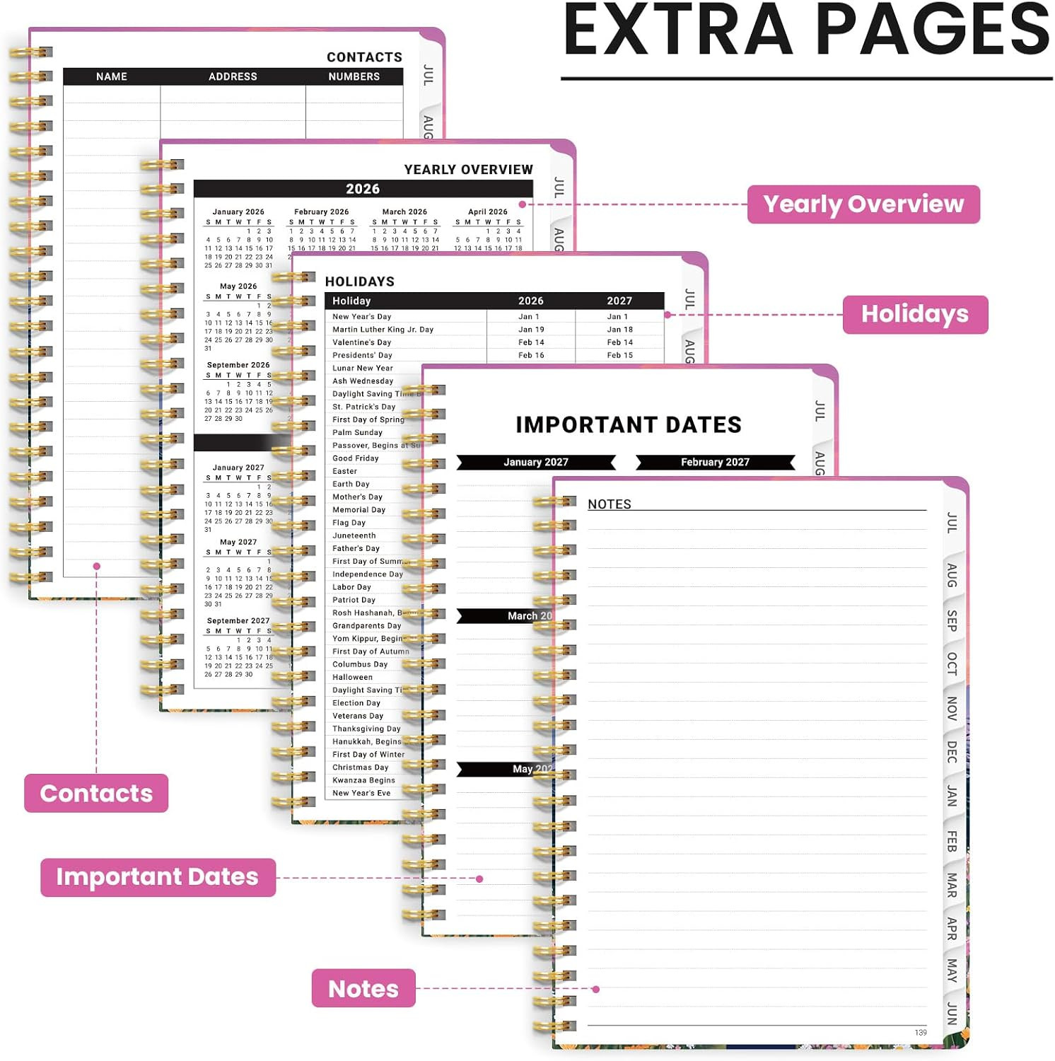 Planner 2026-2027, Hardcover Monthly and Weekly Academic Planner July 2026 – Jun