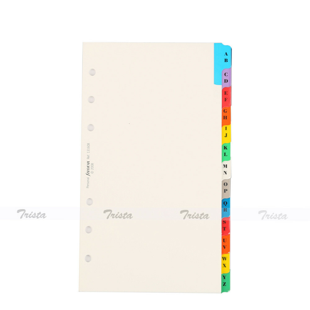 Filofax Personal A-Z Index Multi-Colored -2 Letters Per Tab Refill 131608 #B9