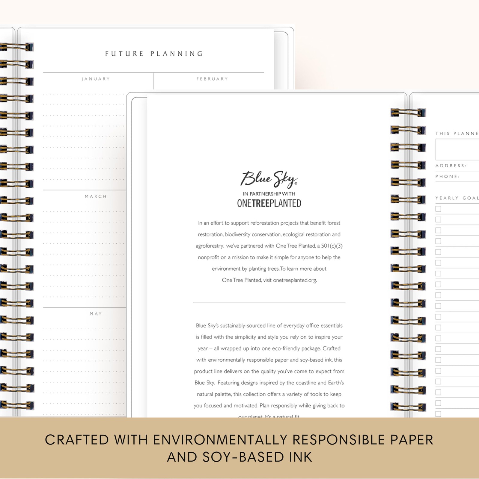 Blue Sky Sustainability 2025-2026 Weekly and Monthly Academic Year Planner Ca…
