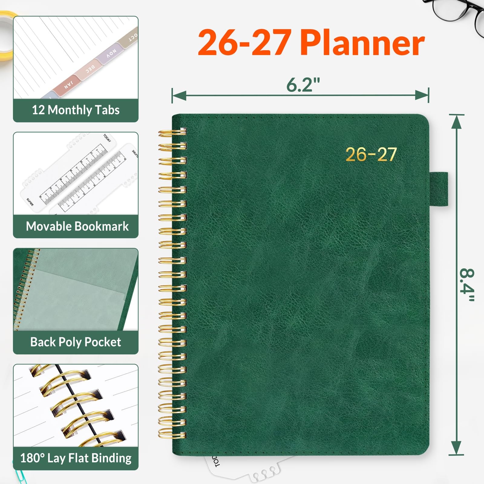 SUNEE 2026-2027 Weekly & Monthly Planner 6.4″x8.5″ – 12 Month (July 2026 – Ju…