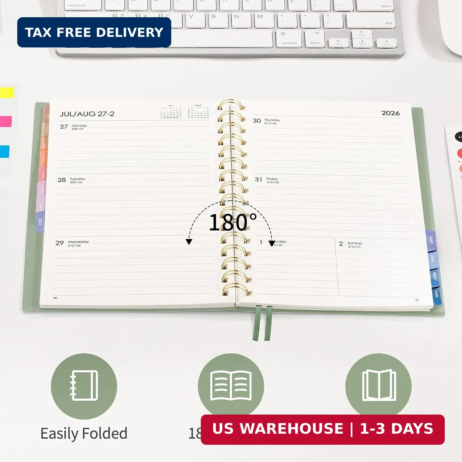 RETTACY Academic Planner 2026-2027, Weekly and Monthly, July 2026 – June 2027, M