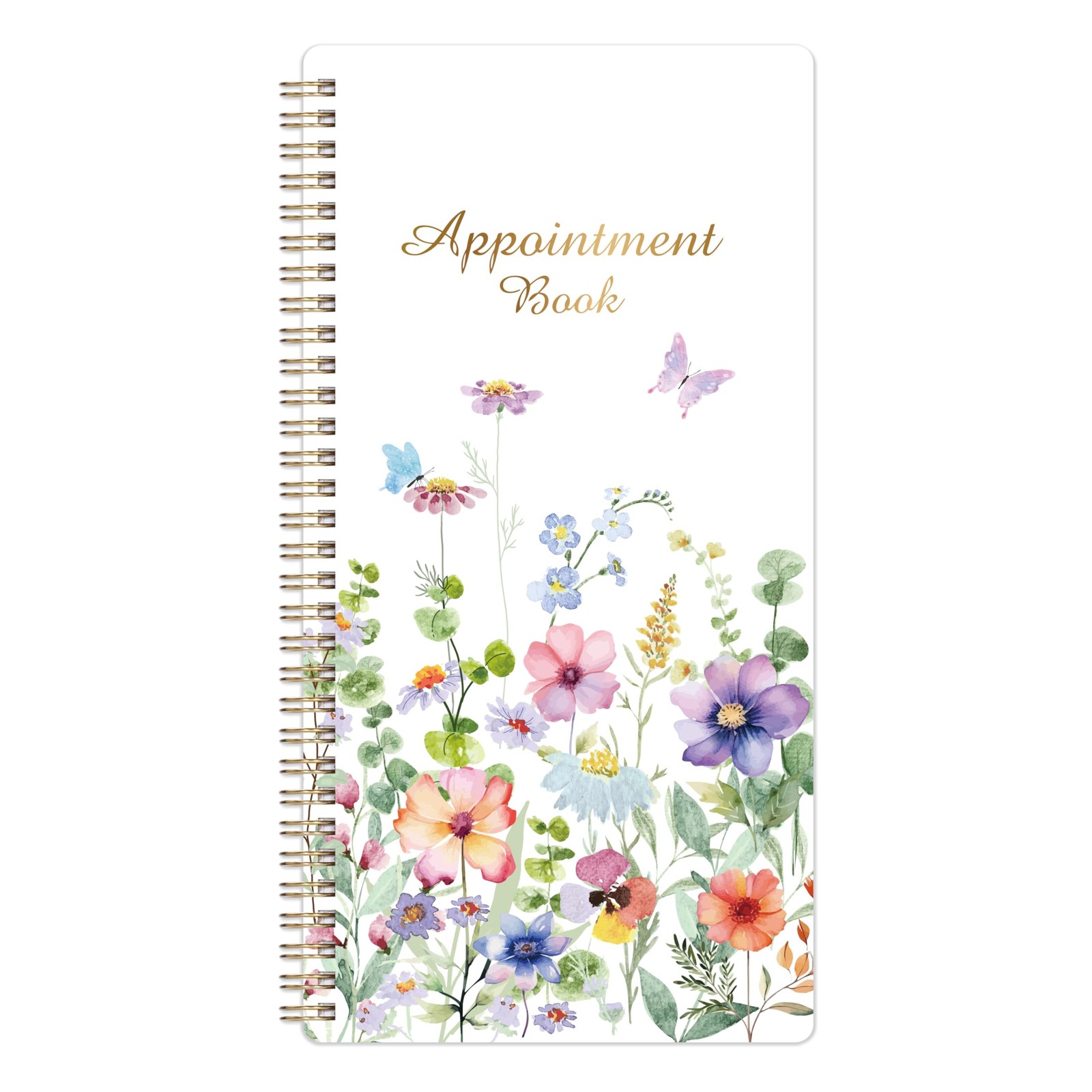 Appointment Book – Undated Salon 6 x 11.5 inches, Colorful Watercolor Floral