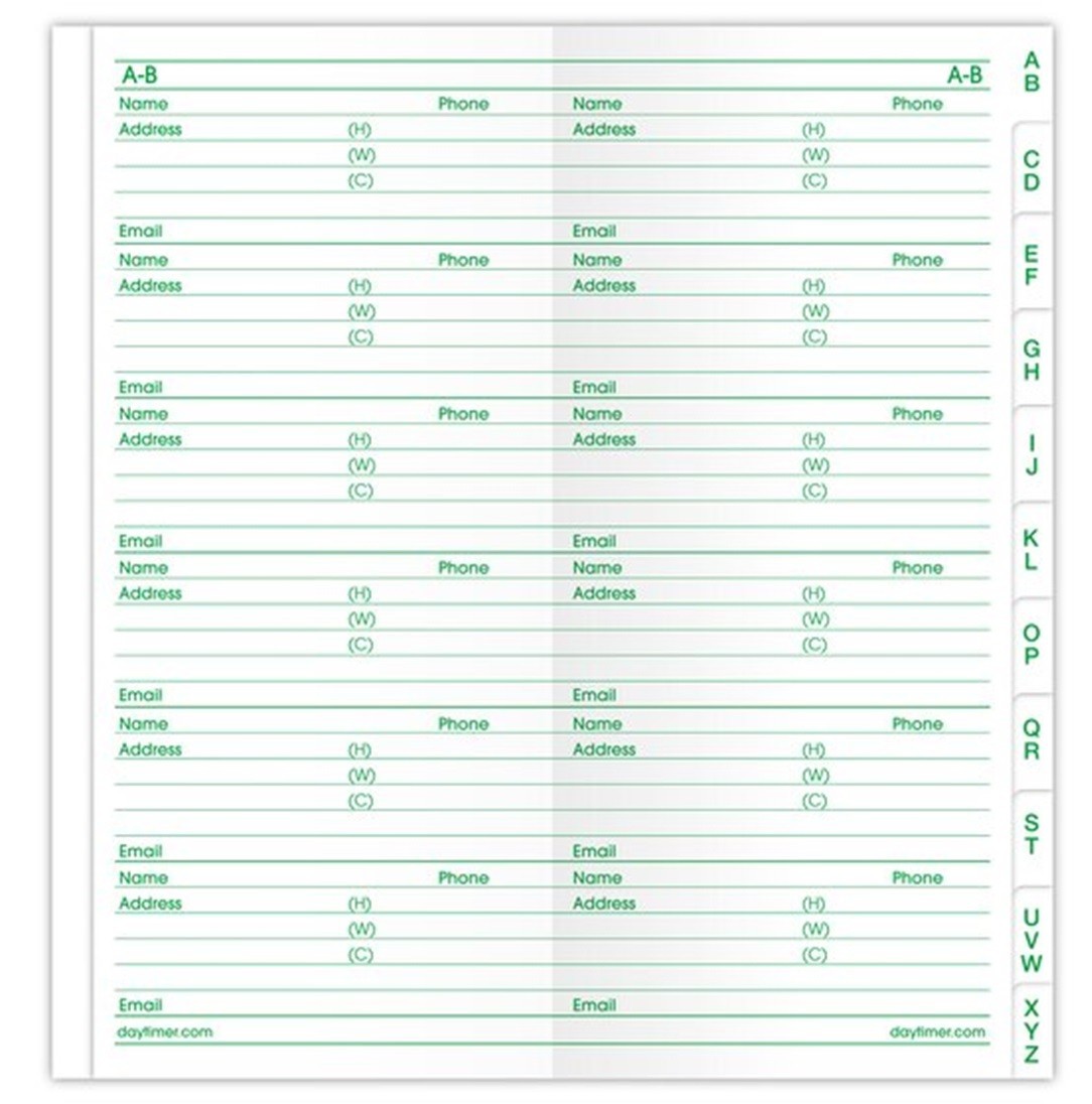 Day-Timer Pocket Std Address & Phone Directory, Stapled, 3 1/2″ x 6″, #98146
