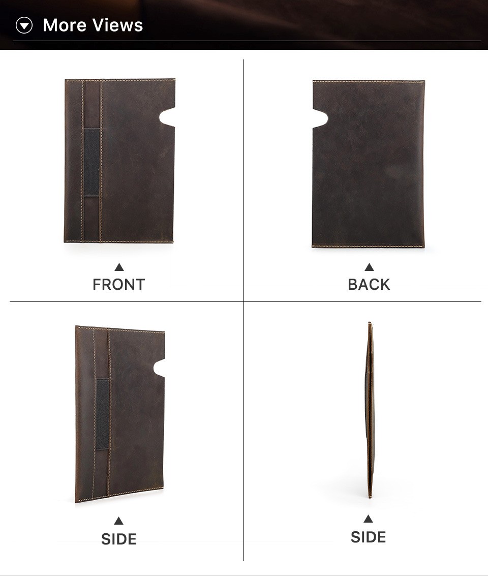 A5 Leather Notebook Cover With Pen Holder Crazy Horse Journal Sleeve Handmade