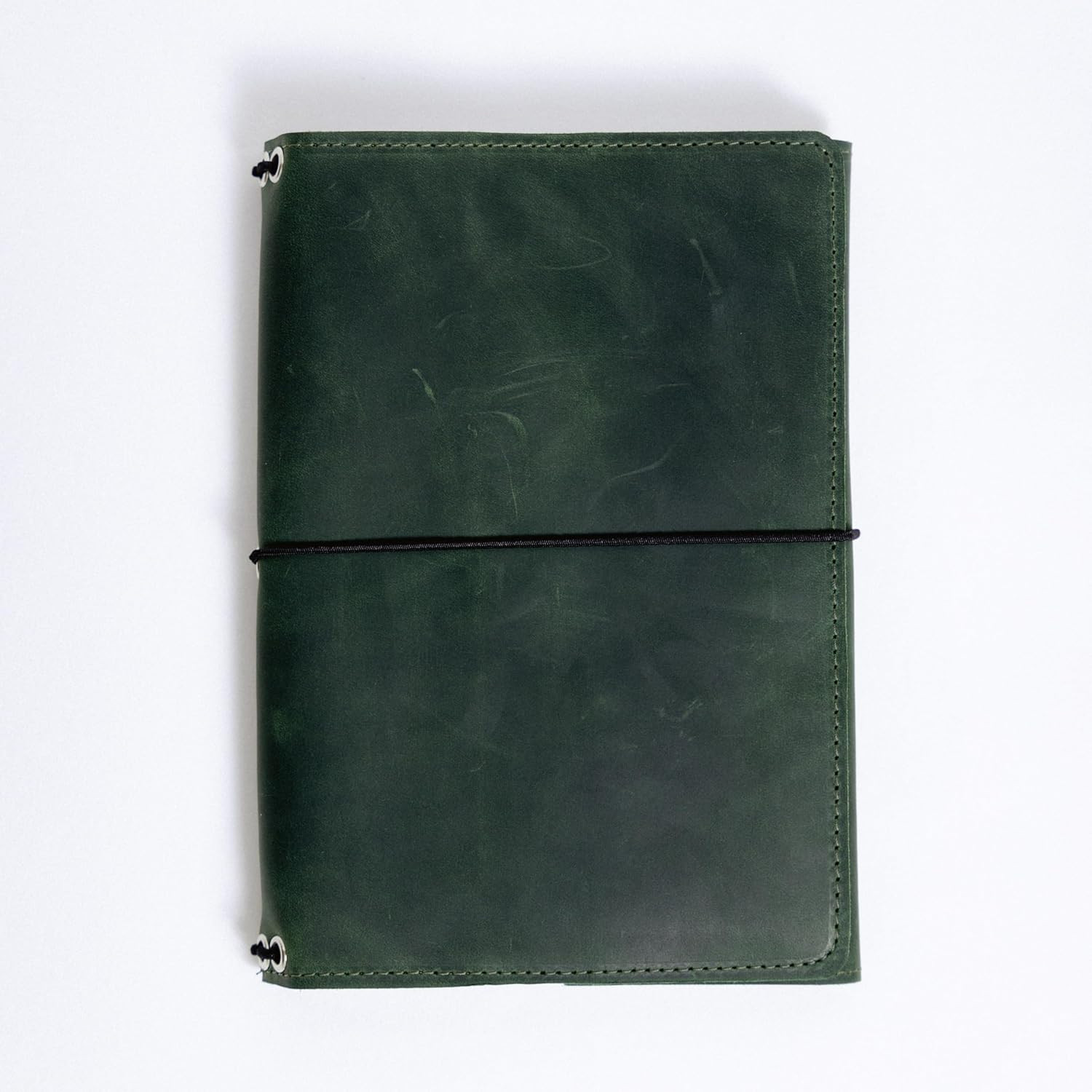 Leather A5 Notebook Cover – Refillable Journal Cover with Pen Holder & Card Slot