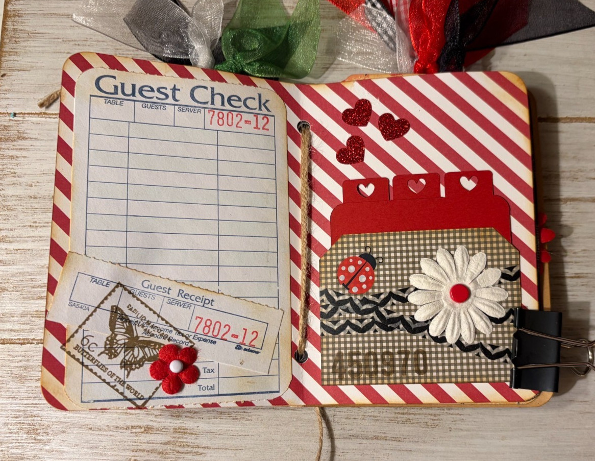 Junk Journal Handmade Booklet Book Vintage Storybook Ladybugs Pockets Ephemera