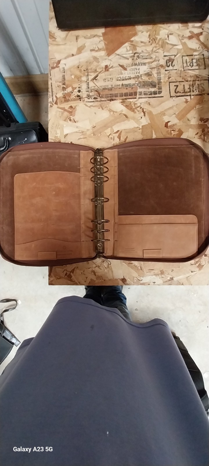 Franklin Covey 1996 Spacemaker Genuine Leather Tan Slightly Used See Pictures .
