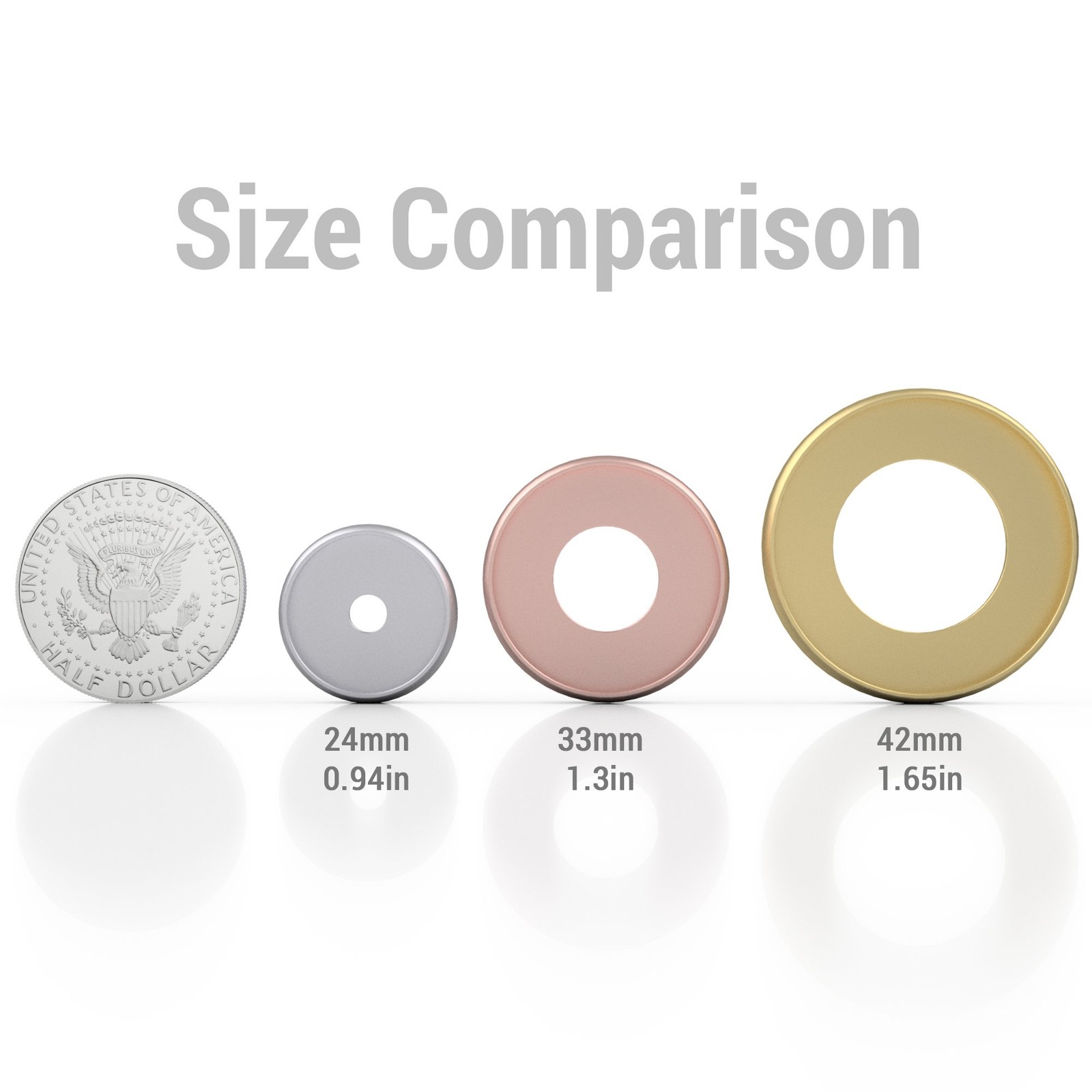 Discbound Discs 0.94in Rose Gold – Precision CNC Aluminum for Smooth Flipping