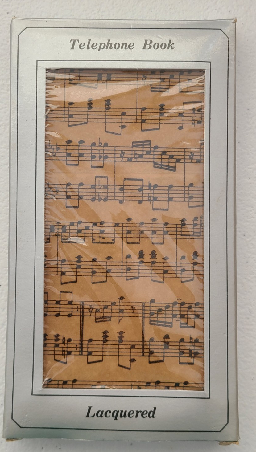 Vintage Lacquered Telephone Book Musical Notes Music Musician