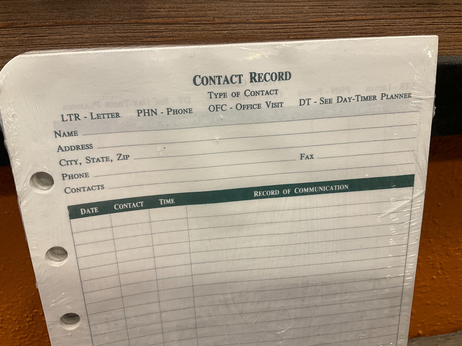 1994 DAY-TIMER 5.5″ x 8.5″ Contact Pages Refill Sheets 87226 7 Rings 2 Pads