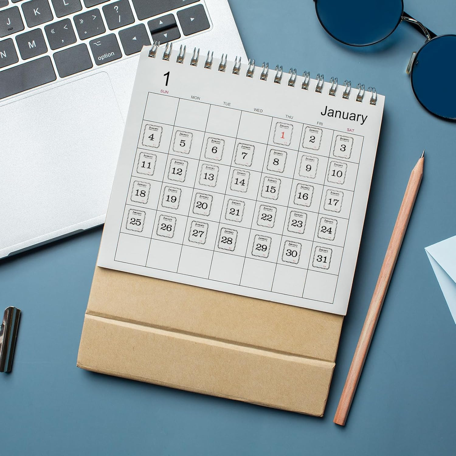 12 Monthly Calendar Stickers for Planners, Undated Calendars, Journals & Noteboo
