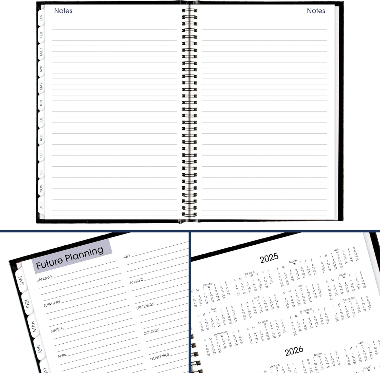 2026 Monthly Planner, 8″ X 11-3/4″, Large, Hardcover, Black