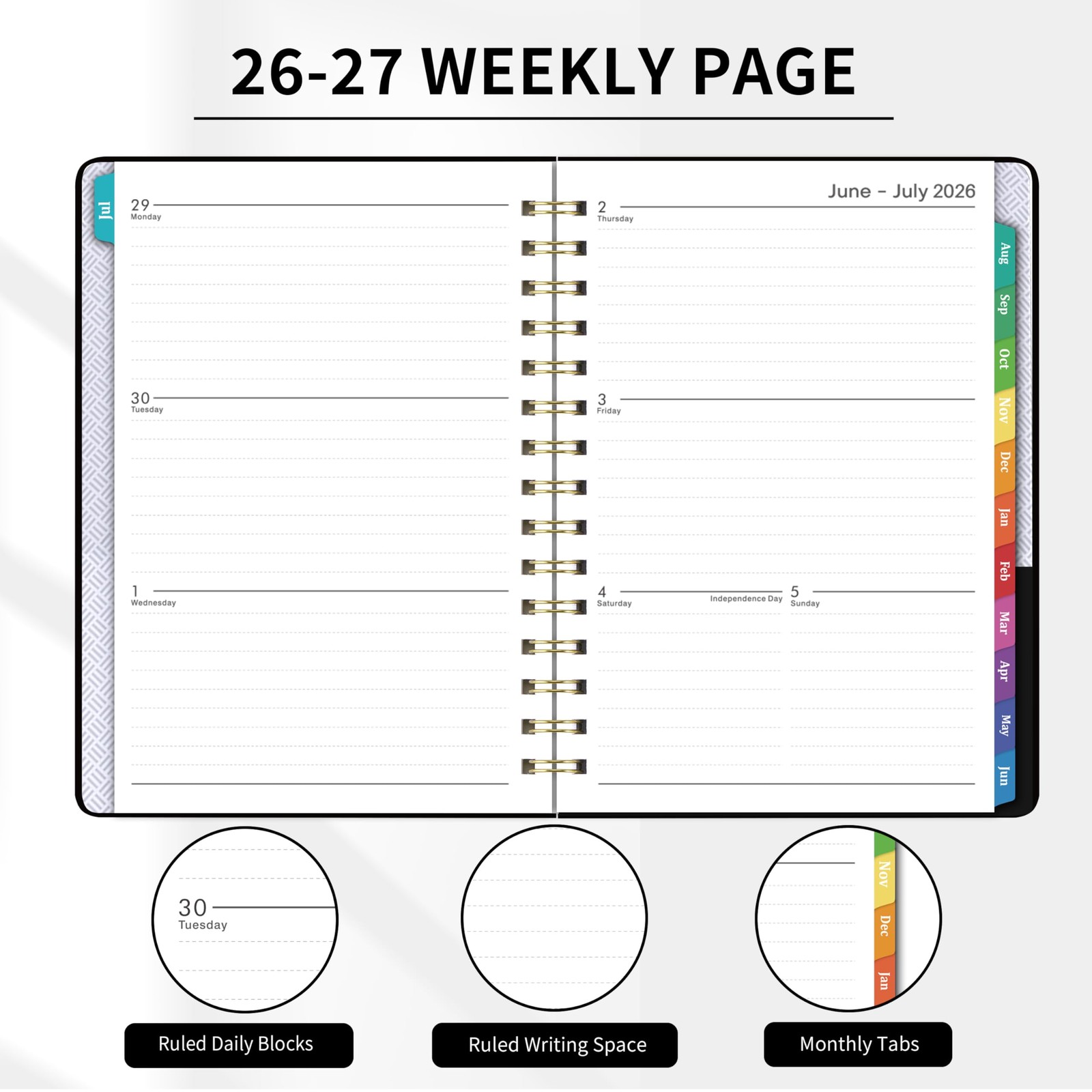 Planner 2026-2027 – Planner 2026-2027 Weekly and Monthly from Jul. 2026 – Jun. 2