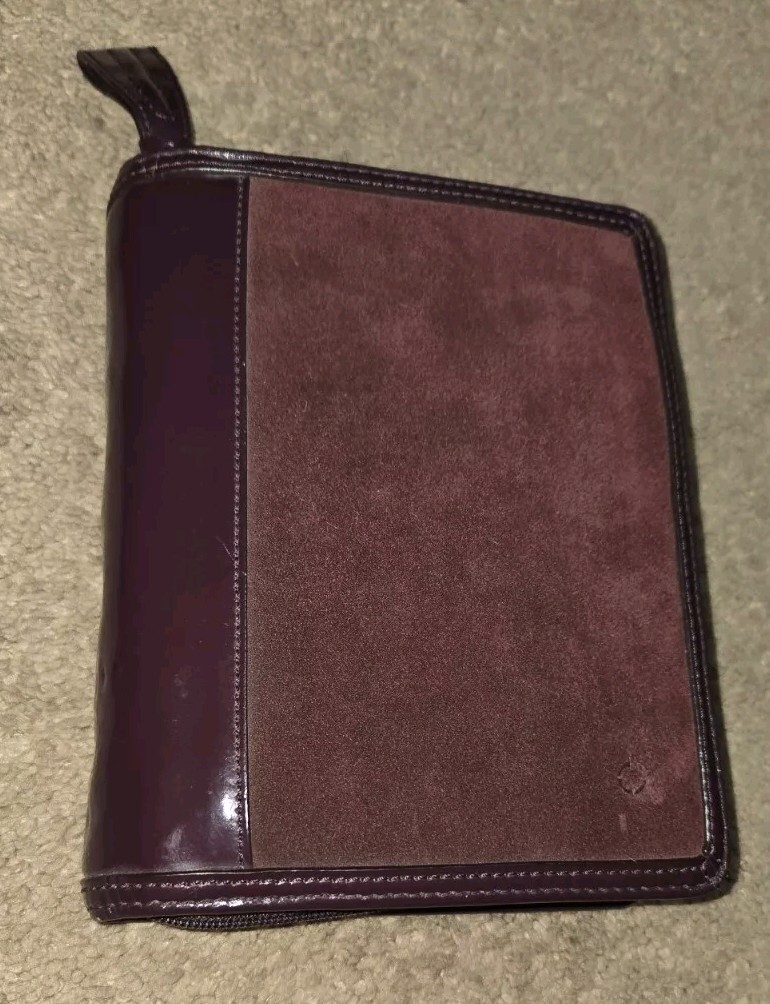 Franklin Covey Planner Compact Binder PURPLE Suede Leather Vintage VeryNice L@@K