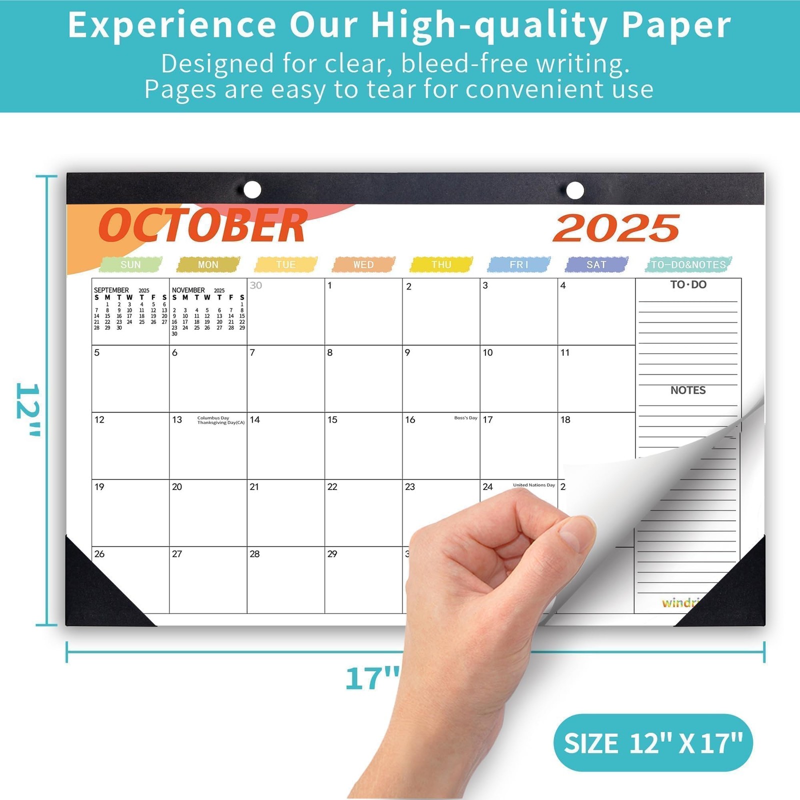 Desk Calendar 2026 Wall Calendars, November 2025 – December 2026 Green