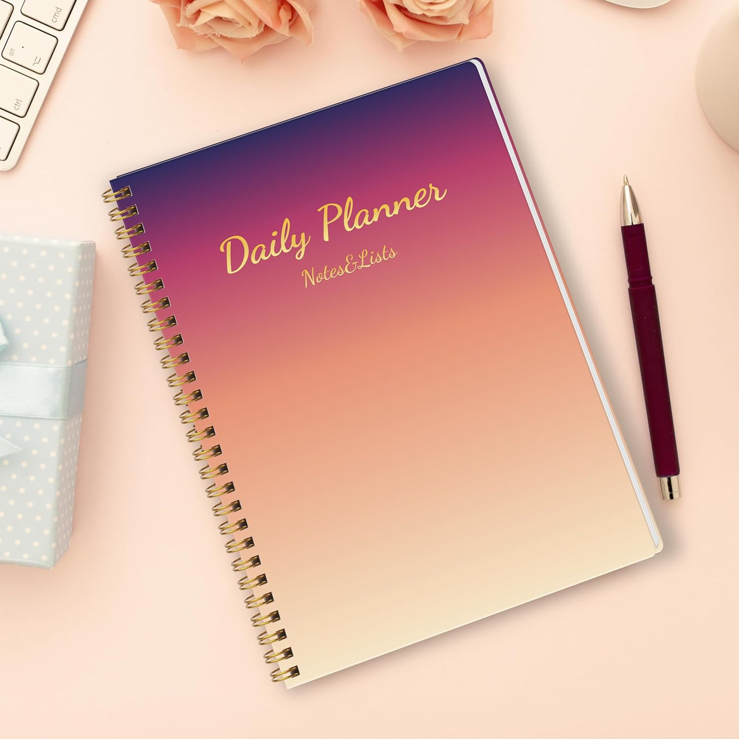 Cute Daily Planner Undated & To Do List Notebook for Work: With Hourly Schedule,