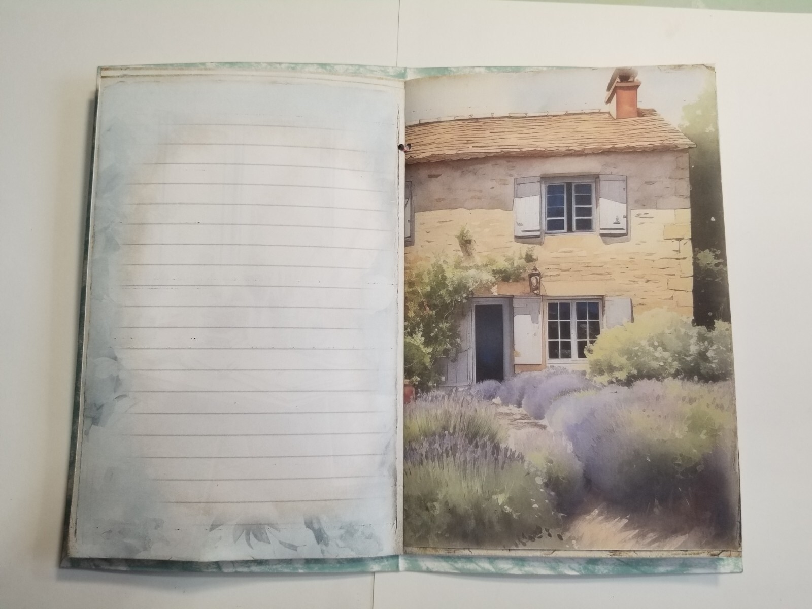 Junk Journal Blank Booklet “ARTIST’S STUDIO” HANDMADE PAINTING LG 8.5″x5.5″ 40pg