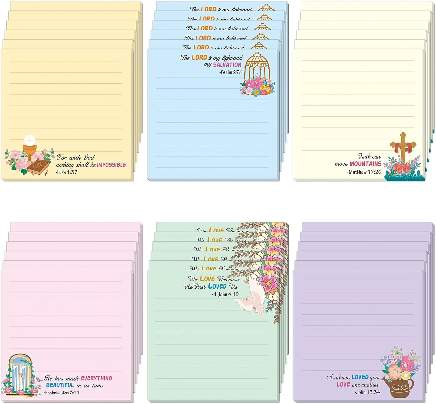 30 Pcs Bible Sticky Notes Christian Note Pads Religious Bible Notepads Inspirati