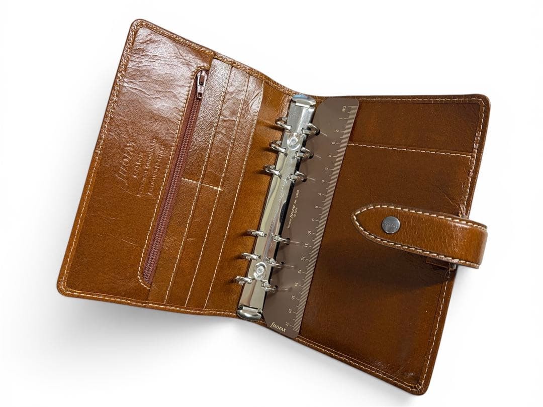 Marden FILOFAX System Planner, Bible Size brown leather Authentic rare solid
