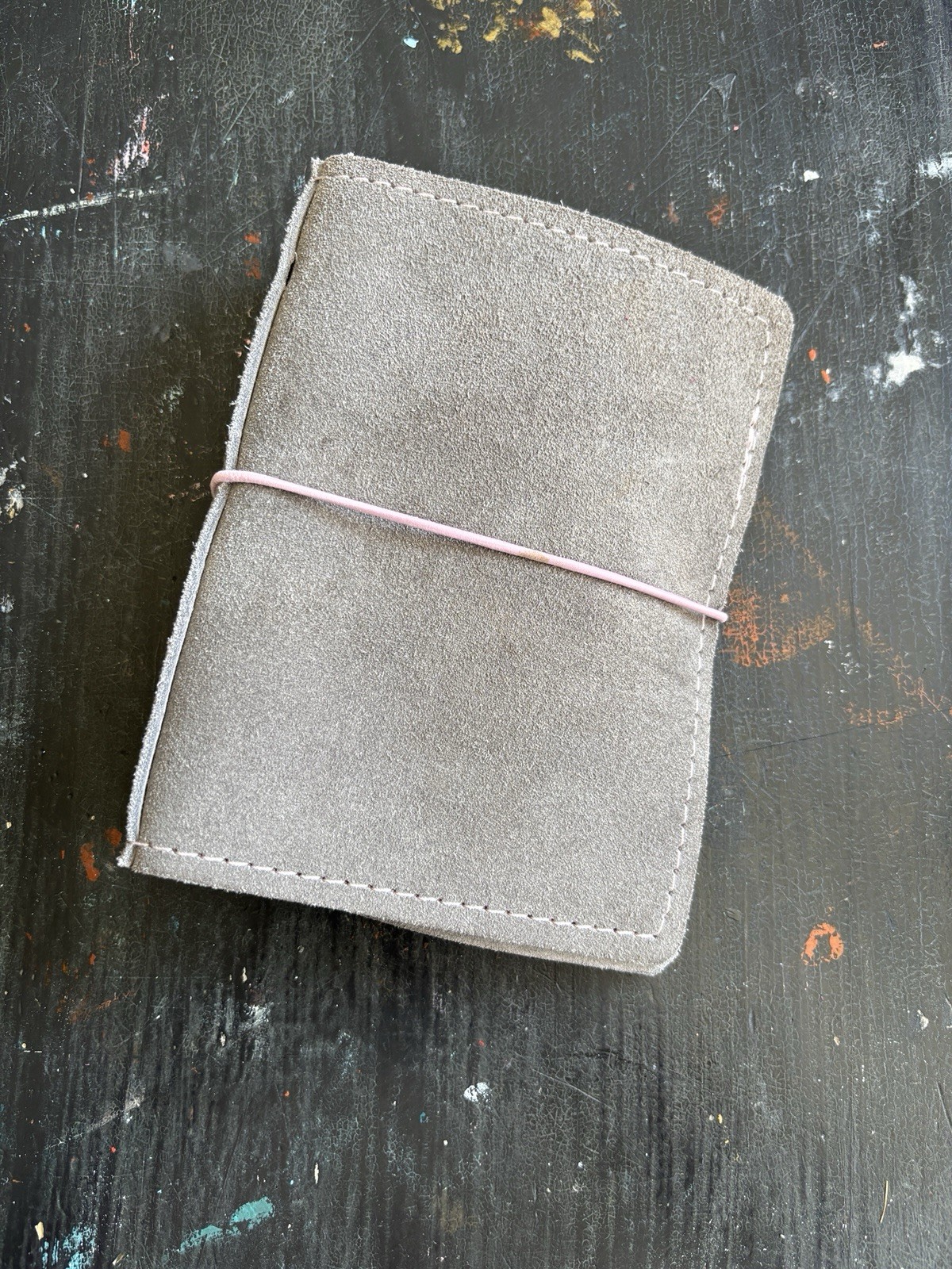 grey genuine suede leather travel journal portfolio organizer