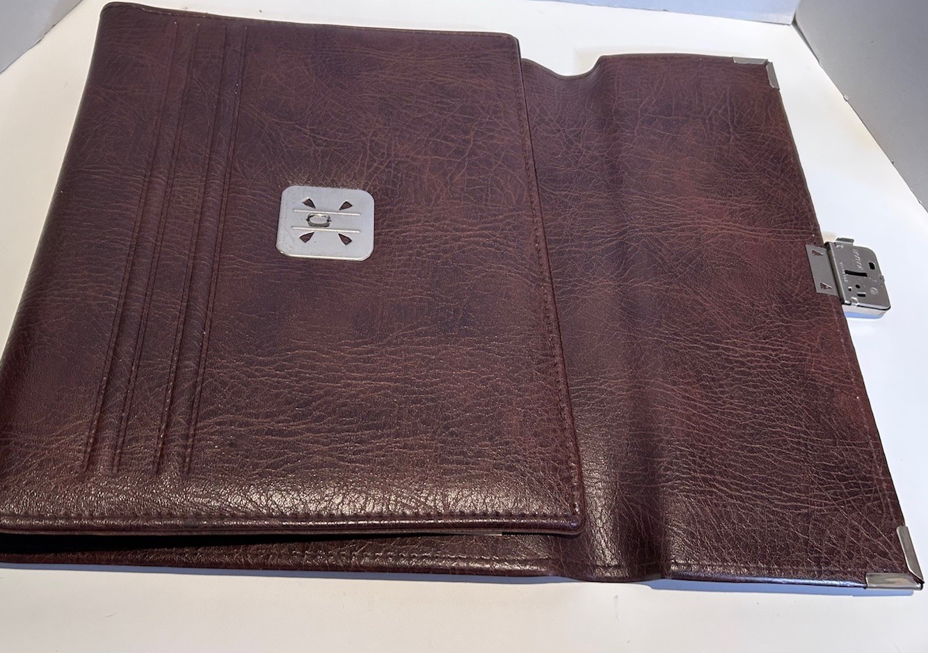 Vintage Krause Leather Portfolio Organizer Business Desktop Folio