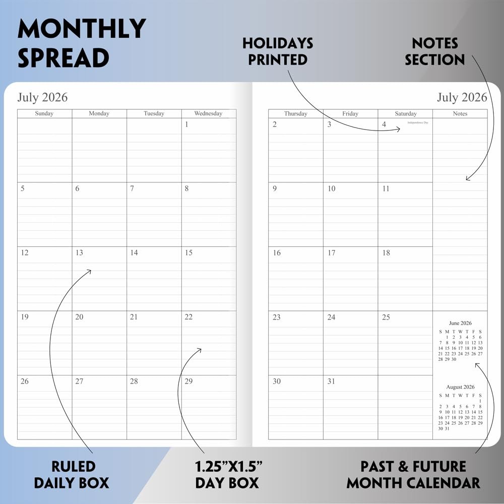 26-27 Academic Planner – Weekly and Monthly Planner, Jul 2026 – Jun 2027, Hol…
