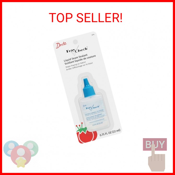 Dritz Fray Check Liquid, 3/4 Fluid-Ounce, 1 Count, Clear Seam Sealant, 0.75 Fl o