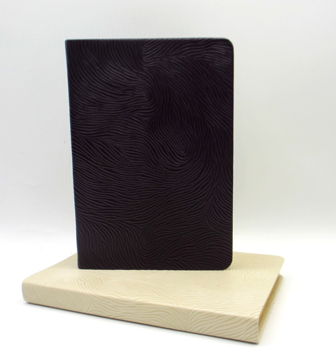 Leather Soft Cover Journal 7″ 224 Lined Pages Graphic Image Swirl Embossed Ivory