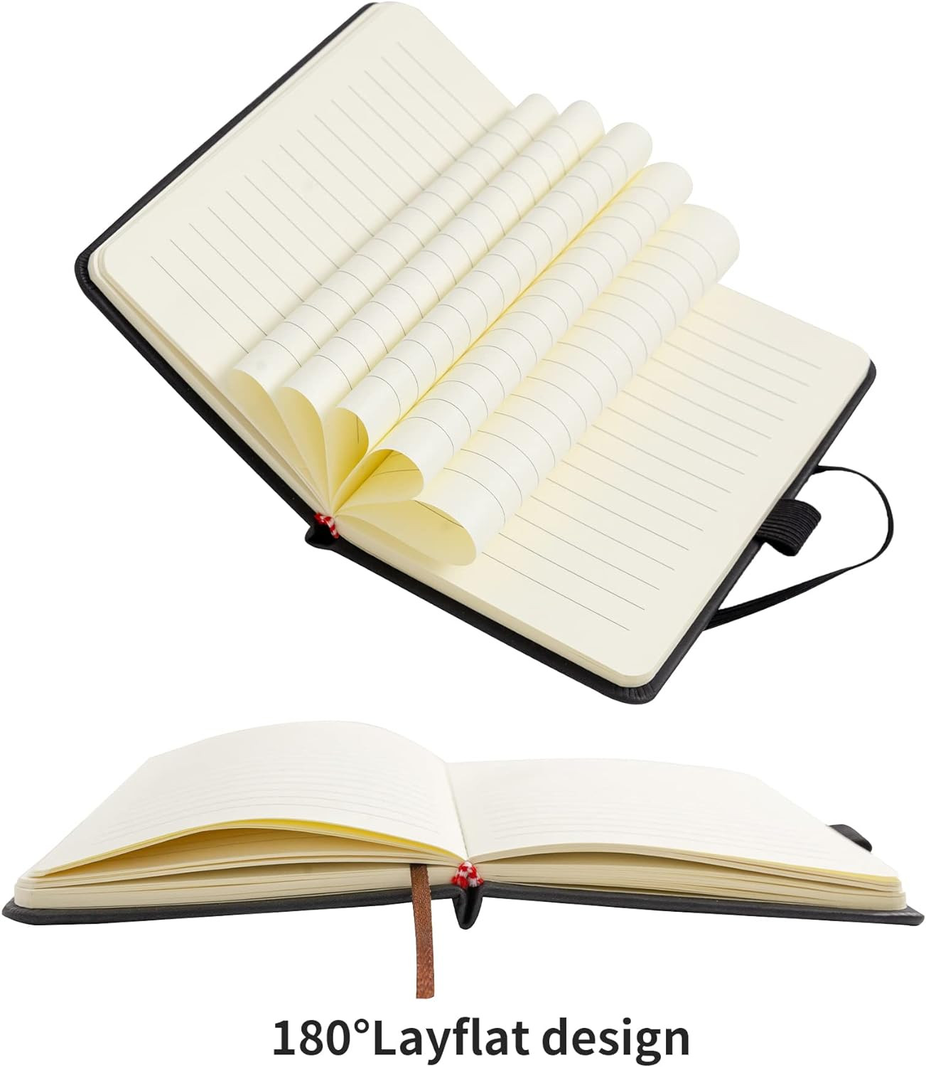 2 Pocket Notebook Small Journal with Leather Hardcover and Pen Holder