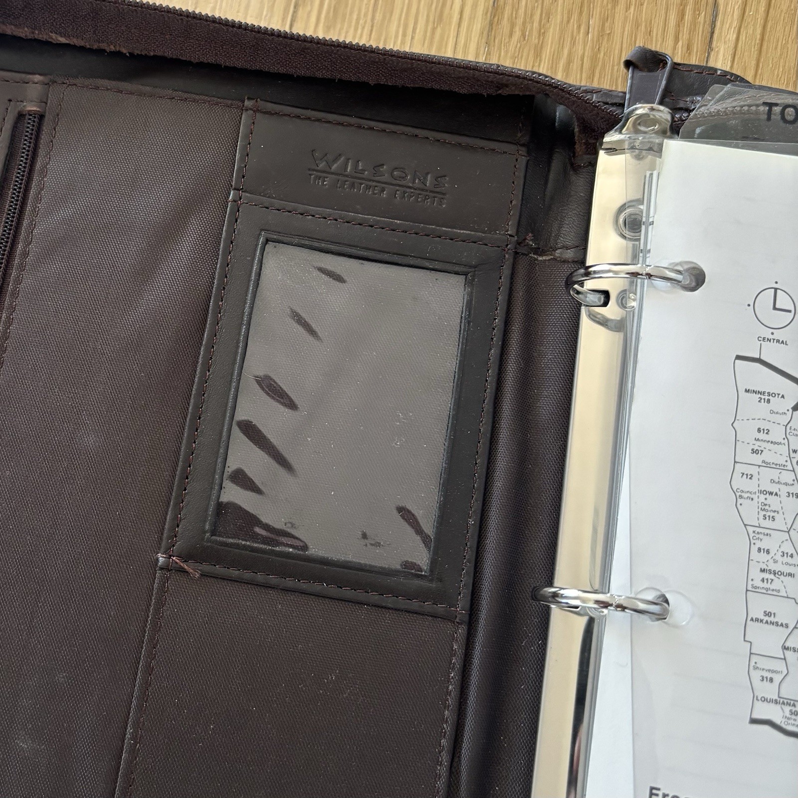 Vintage Wilsons Leather Agenda Planner Portfolio Binder 10×7 Brown 3 Ring Zipper