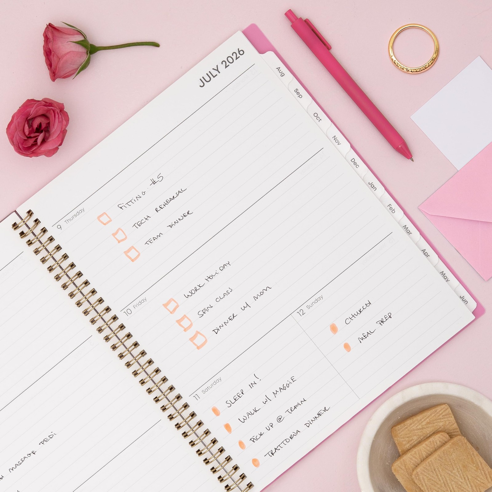 Academic Planner 2026 2027 Weekly Monthly July June 8.5×11 Flexible Cover Wirebo