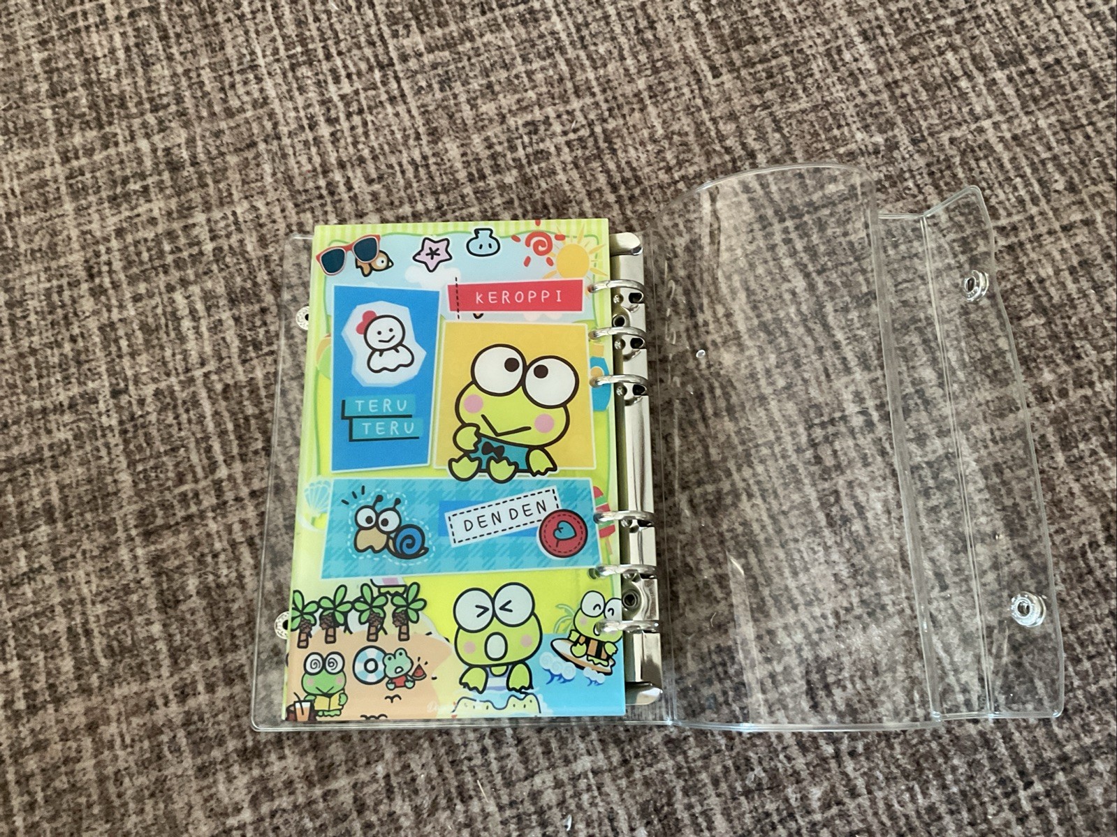 B6 Keroppi Shaker Notebook With Clear Protector And Grid Paper Refills