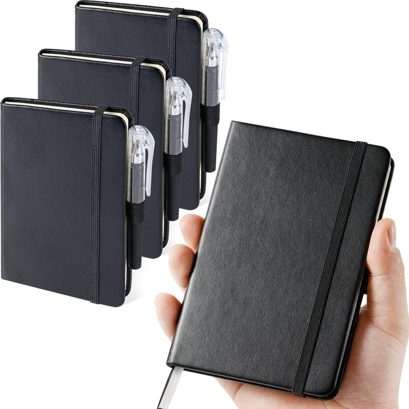 (3 Pack) Pocket Notebook Small Journal with Pen, 3.7″ X 5.7″, A6 Mini Noteboo…