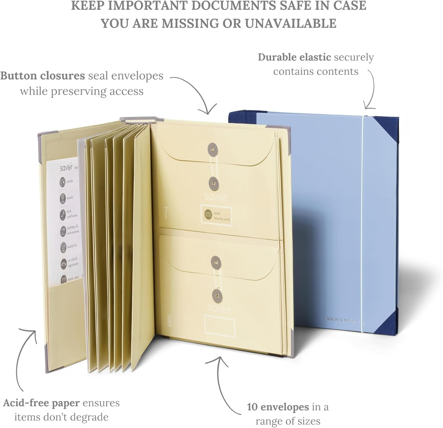 The Folio® Important Document Organizer by | Binder with Guided Labels, Acid-Fr