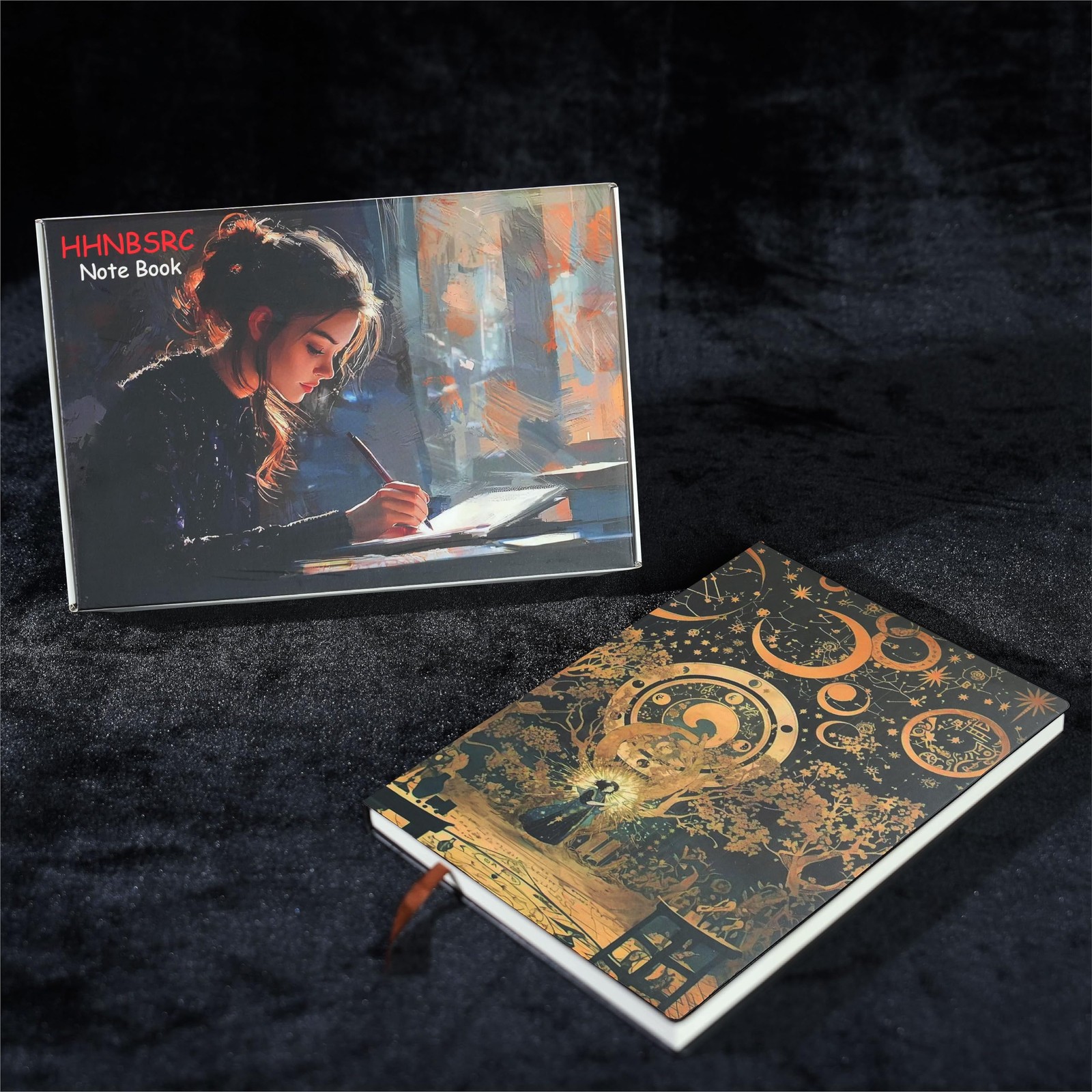 HHNBSRC Magic Notebook Glow-in-the-dark, Suitable for Children’s Black&Yellow