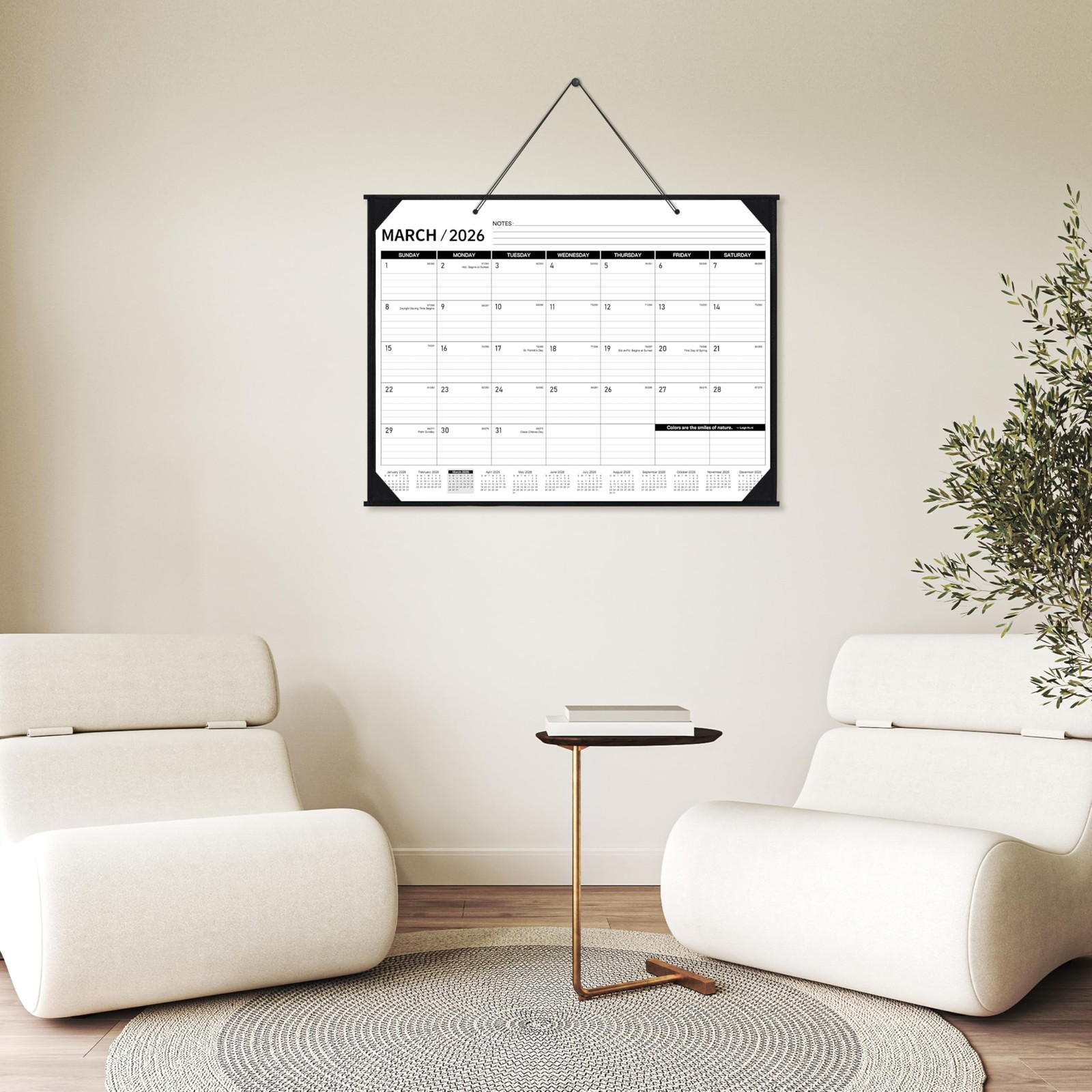 2026 Desk Calendar – JAN. 2026 – DEC. 2026, 22″ x 17″, Large x black