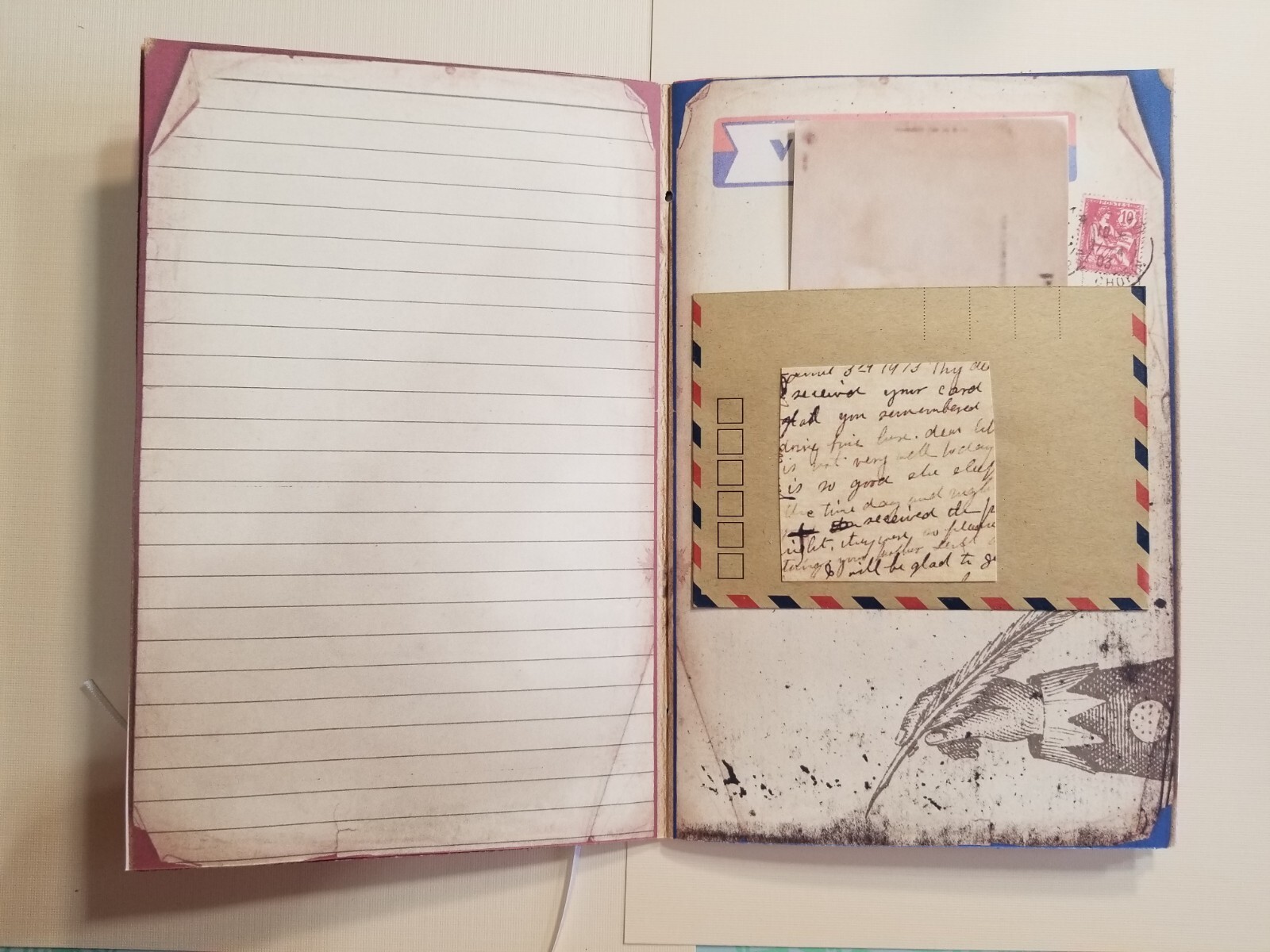 Junk Journal Booklet “VINTAGE LETTERS” Cards, Pockets, Ephemera + More!
