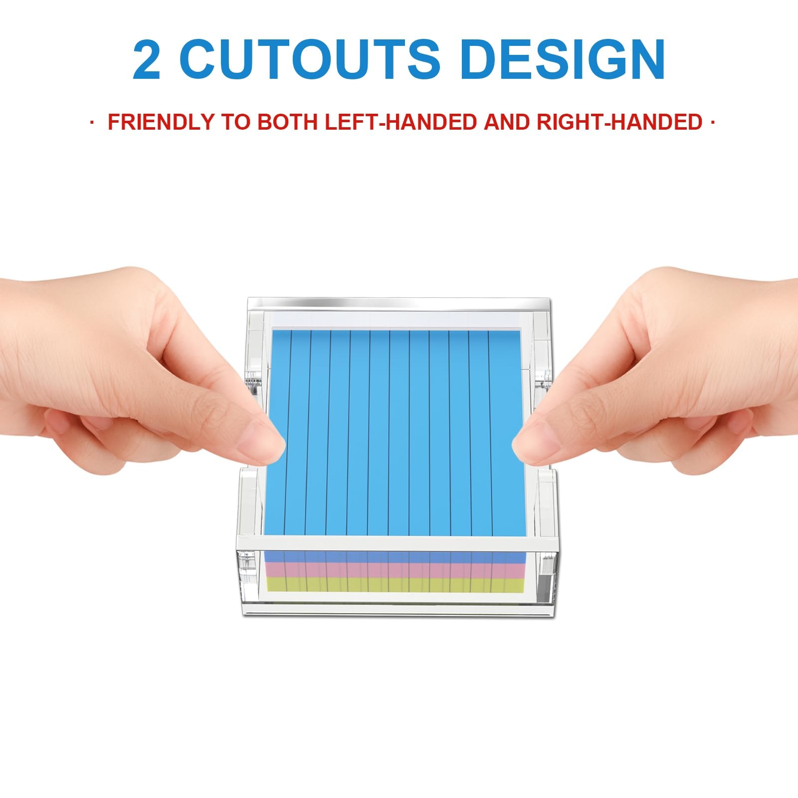WINFFOR Acrylic Notepad Holder Dispenser – 3×3 in 1-in-1, Crystal Clear