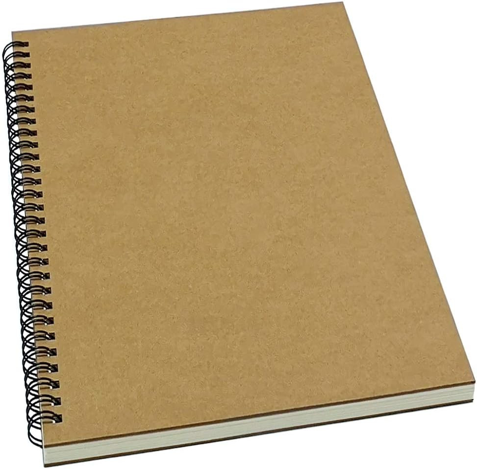 B5 Spiral Notebook, 70 Sheets Lined, Brown Kraft Cover, 10.5 x 7.3 Journal