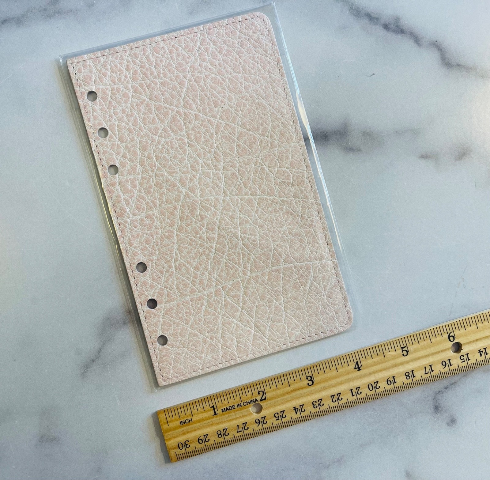 Van Der Spek TM Standard 30mm ring Leather planner -RARE TM Rose-New in box (A6)