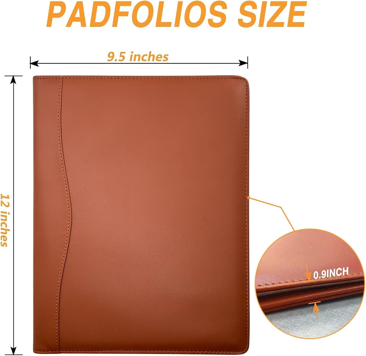 Brown/ Black Leather Portfolio Folder Padfolio Business Padfolio Organizer Docum