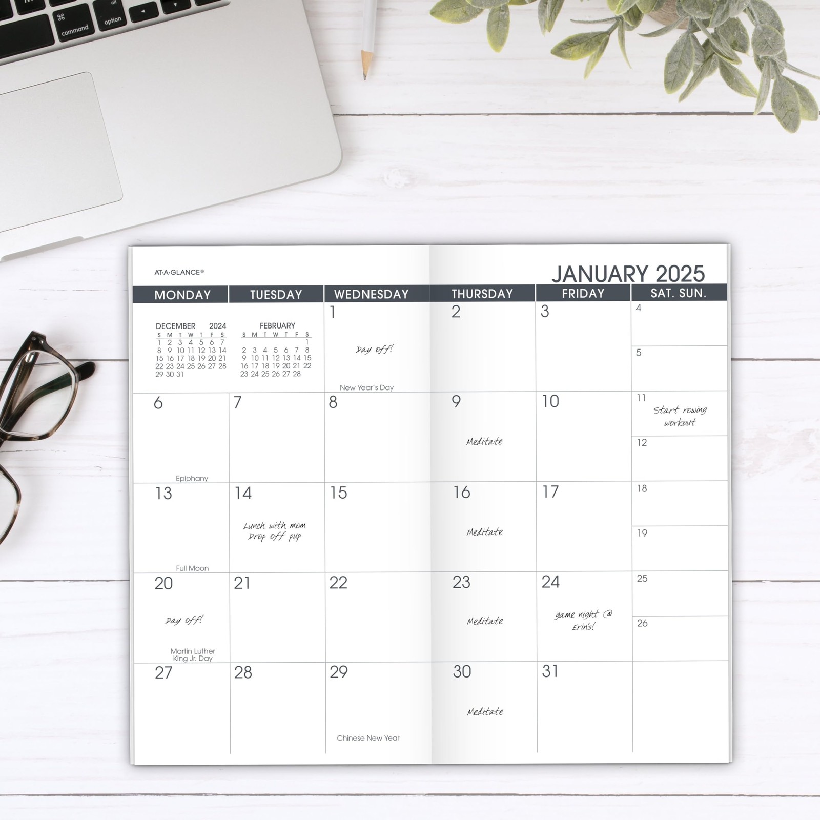 AT-A-GLANCE 2026 Monthly Planner Refill for 70-064, 3-1/2″ x 3.5″ x 6″, White