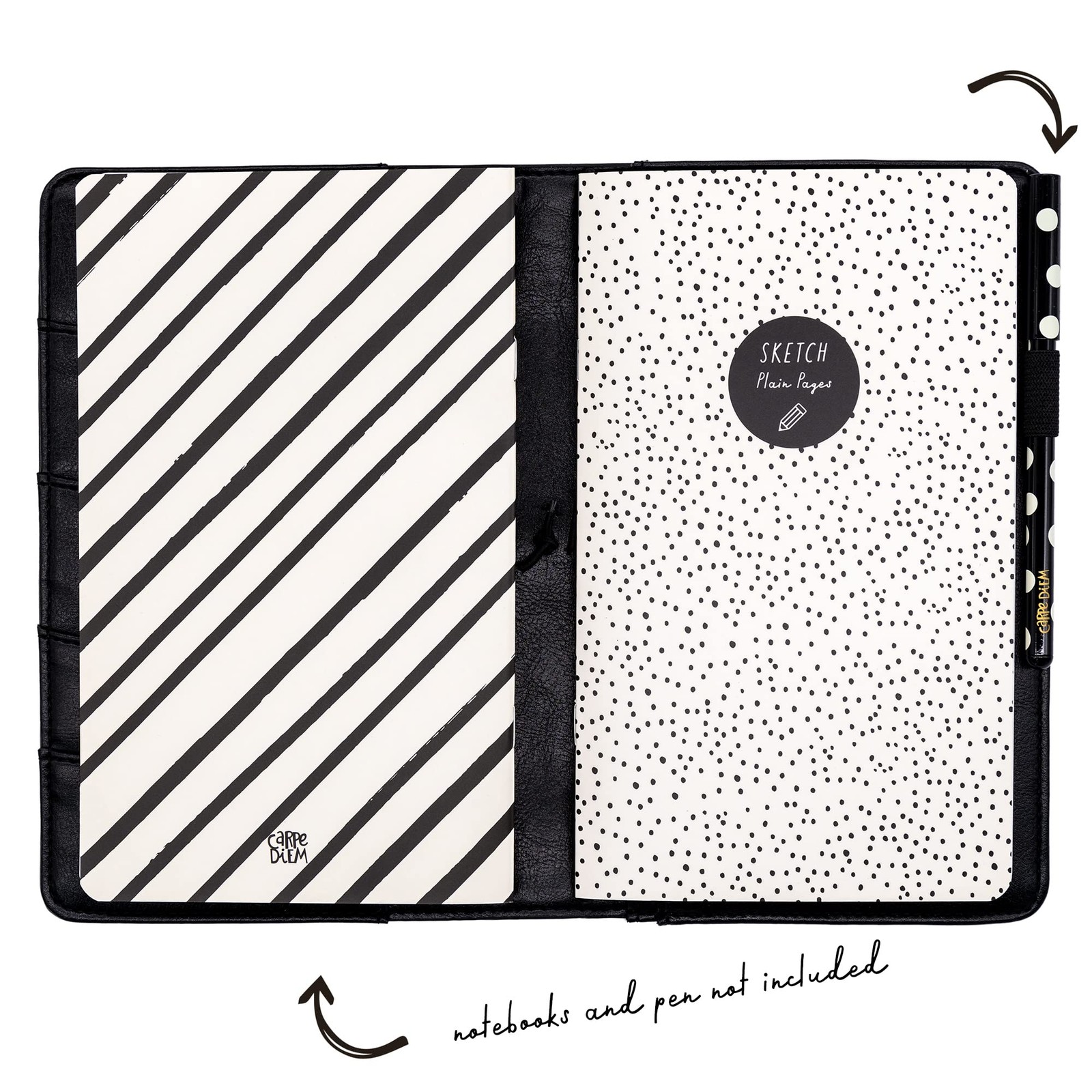 Pukka Pad, Carpe Diem Traveler’s Notebook – Features 5.5 x 8.5 inches, black