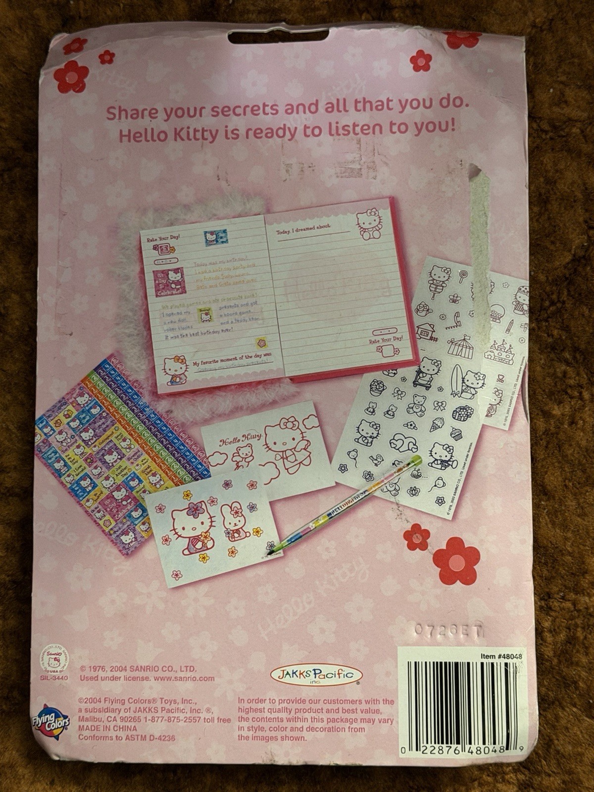 Sanrio Hello Kitty Me & My Diary Set Plush Cover RARE Collector’s Edition 2004