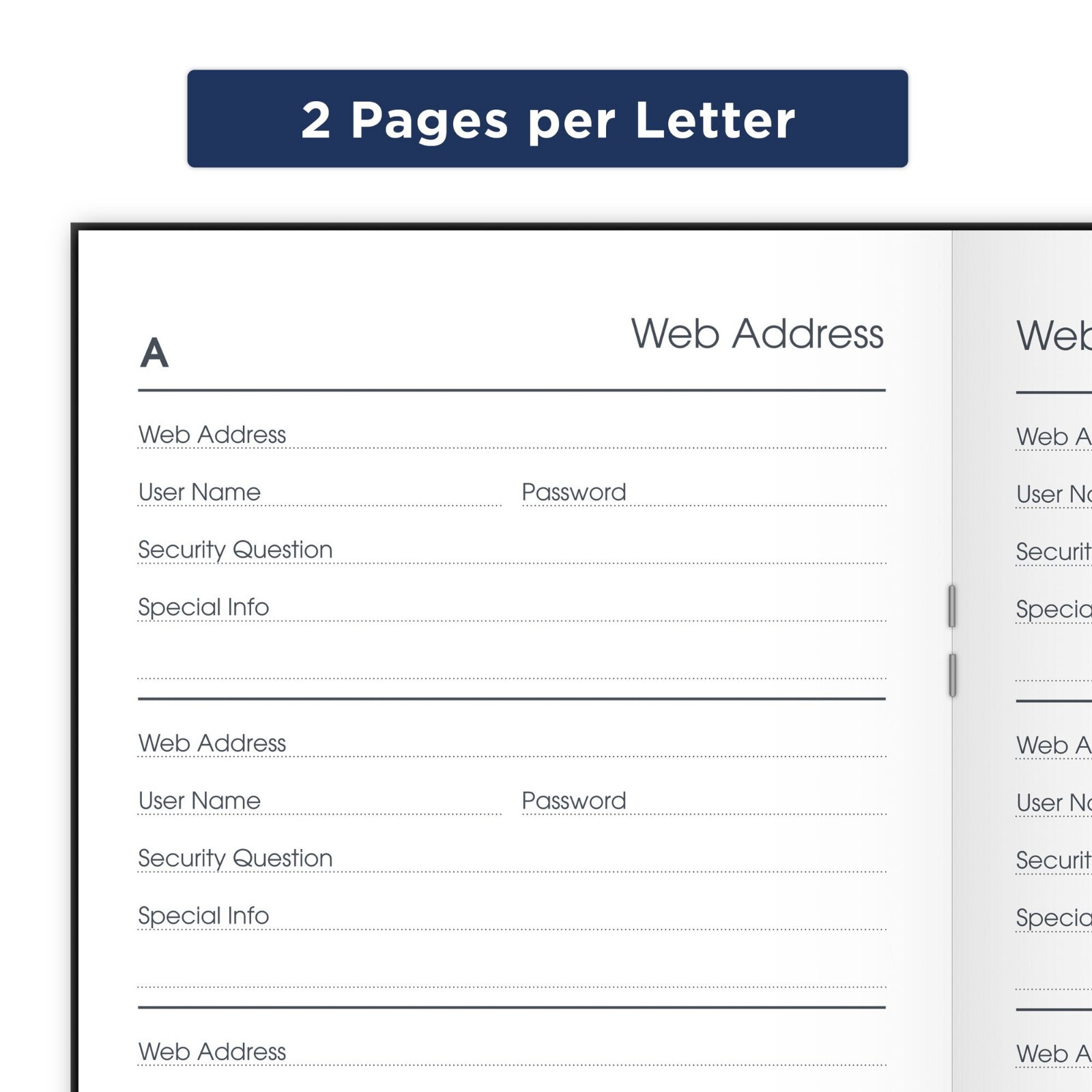 AT-A-GLANCE Website Address Book Password Keeper, 200 Entries, Black, 3-1/2″ x6″