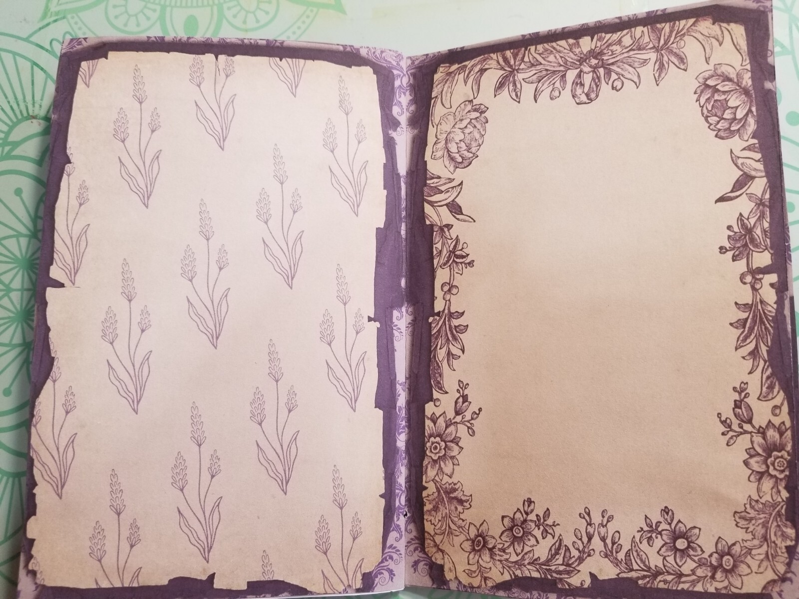 Junk Journal Booklet “LILAC & LAVENDER” HANDMADE Pockets, Cards, Tags, Ephemera