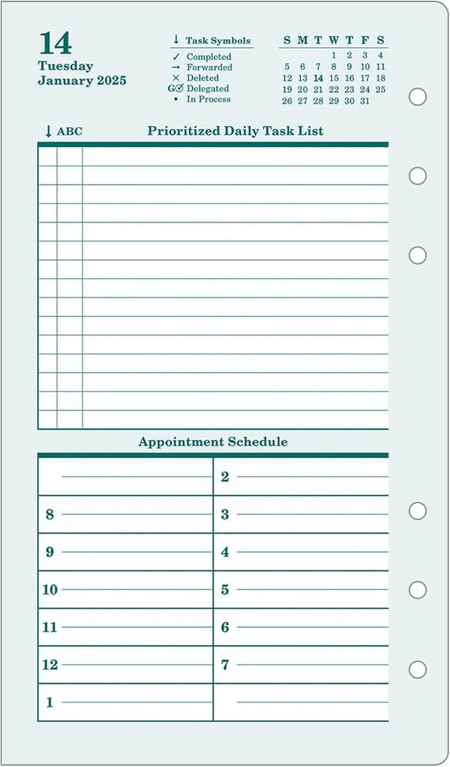 2025 Pocket Size Planner – Two Pages Per Day with Quotes for Daily Motivation