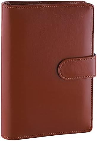 A6 Binder 6 Ring Refillable Notebook Budget Planner for A6 Filler Paper, PU Leat